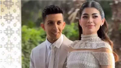 شاهد جلسة تصوير رومانسية للعروسين هشام جمال وليلى زاهر