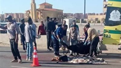 مصرع شخص وإصابة آخرين في حادث تصادم موتوسيكل بمدخل المنصورة الجديدة