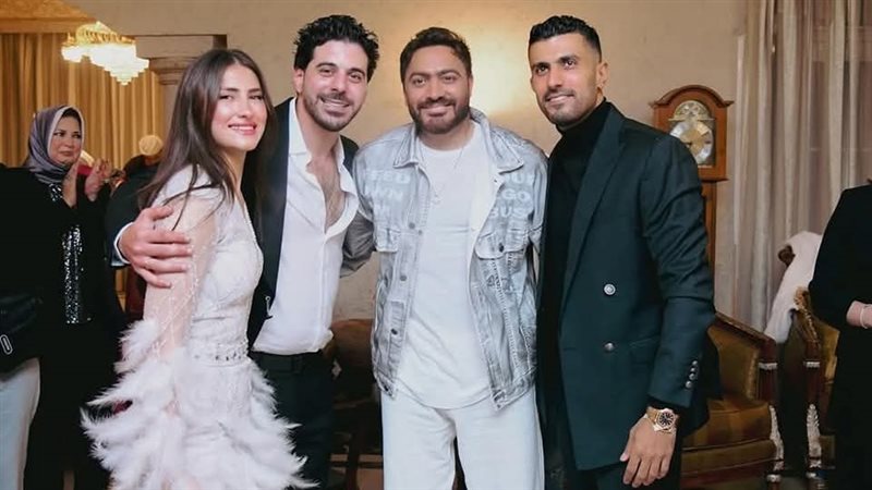 محمد سامي وتامر حسني في خطوبة المونتير عمرو عاكف