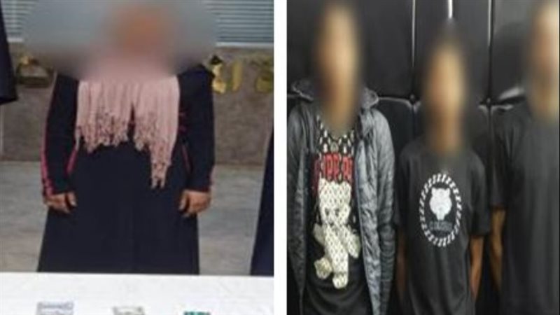 المتهمون عقب القبض عليهم