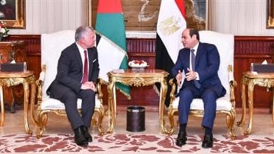 الرئيس السيسى وعاهل الأردن يؤكدان رفضهما القاطع لأى محاولات لتهجير الفلسطينيين