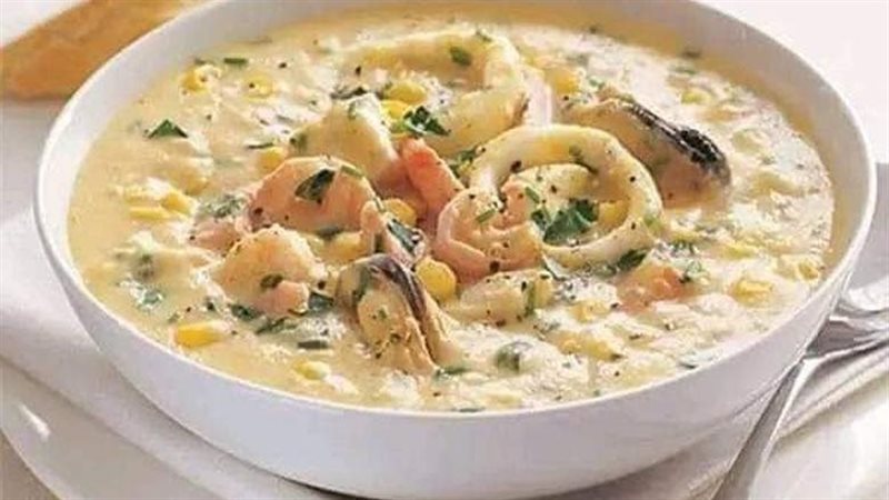 شوربة السي فود بالكريمة