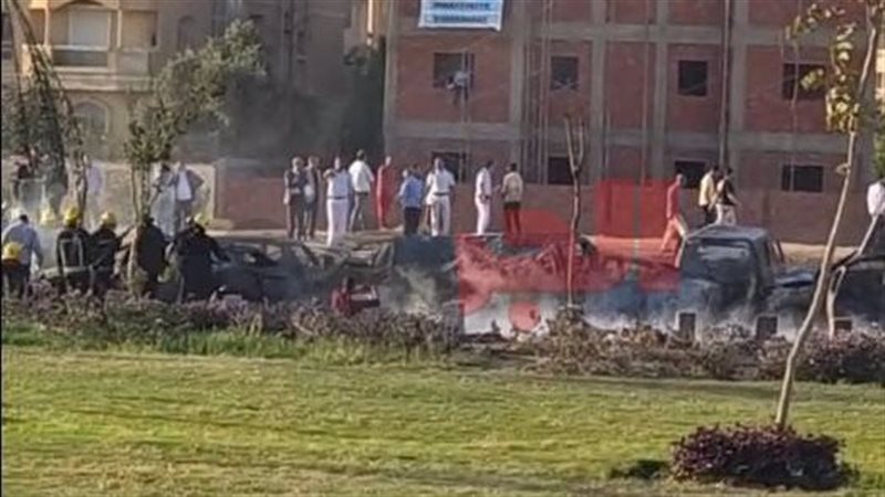 حريق خط غاز طريق الواحات