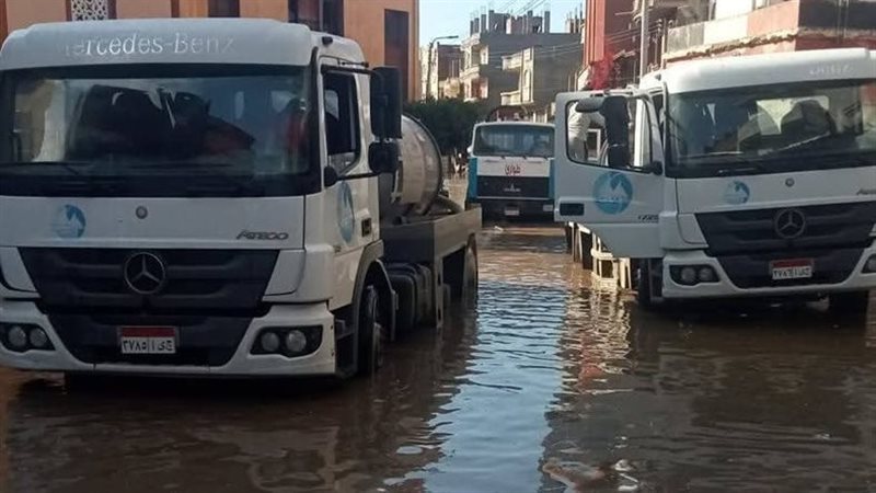 جانب من الأمطار بقرية الوسطاني في دمياط
