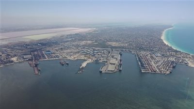 أحدث تصوير جوي لمشروع إنشاء محطة الصب الجاف النظيف بميناء الدخيلة