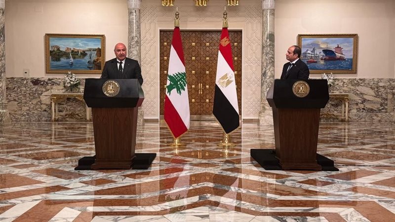 مؤتمر صحفي بين الرئيس السيسي والرئيس اللبناني