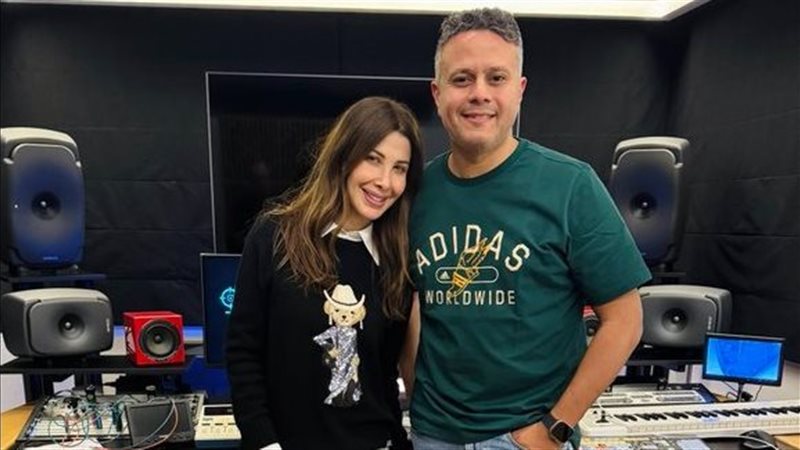 نانسي عجرم والمنتج محمد حامد