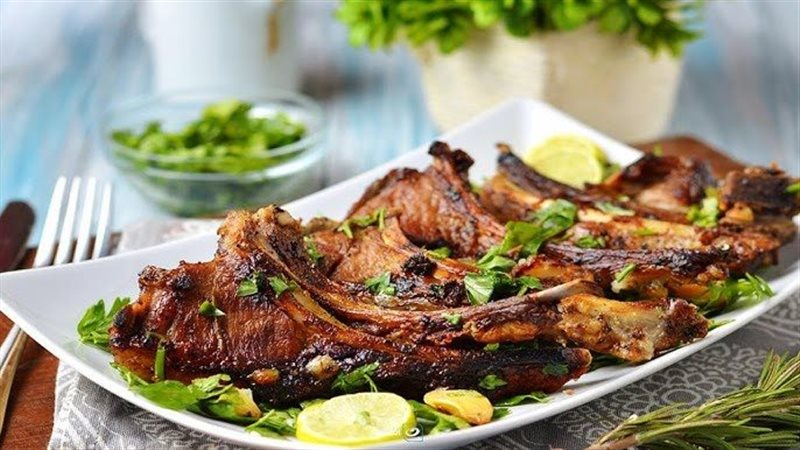ريش الضاني المشوية