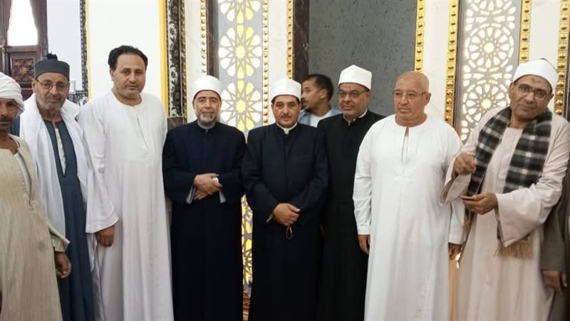 وكيل وزارة اوقاف الفيوم اثناء افتتاح مسجد الرحمن ببريشة