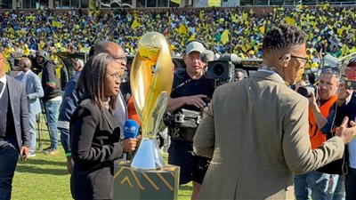 كأس دوري أبطال إفريقيا الجديد يزين ملعب لقاء صن داونز وبيراميدز