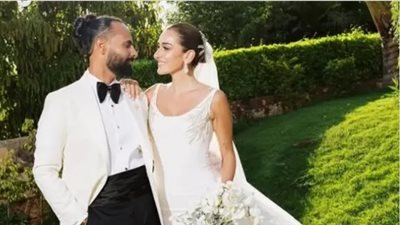  أمينة خليل توجه رسالة رومانسية لزوجها بعد ساعات من زفافهما