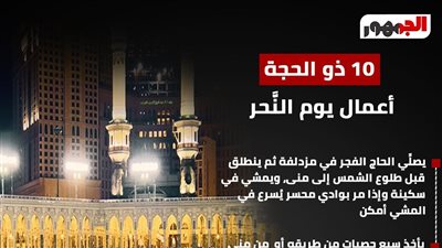 أعمال الحاج يوم النحر: الرمي والحلق والطواف والذبح.. إنفوجراف