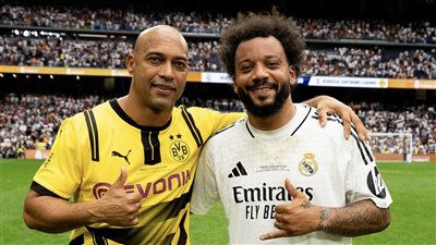 محمد زيدان يظهر في مباراة خيرية بين عمالقة مدريد ودورتموند (فيديو)