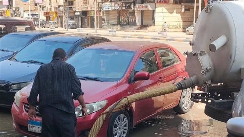 كسرفي خط مياة بالجيزة