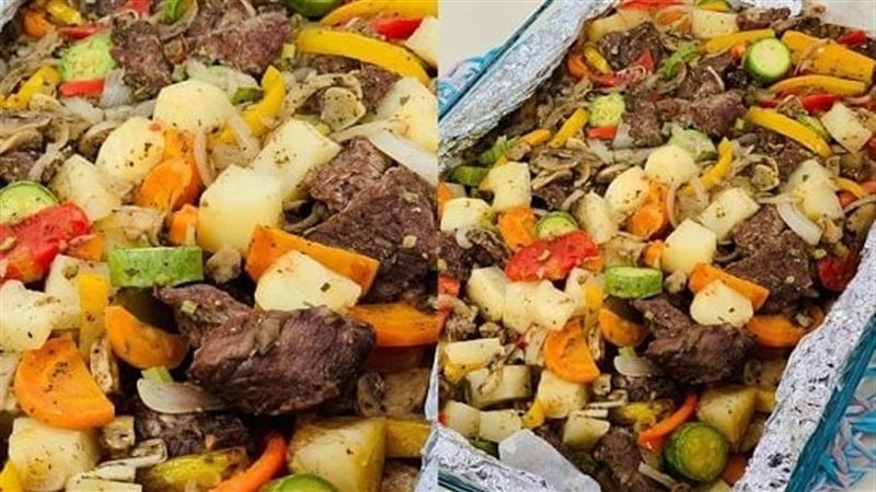 ورقة اللحمة بالخضار