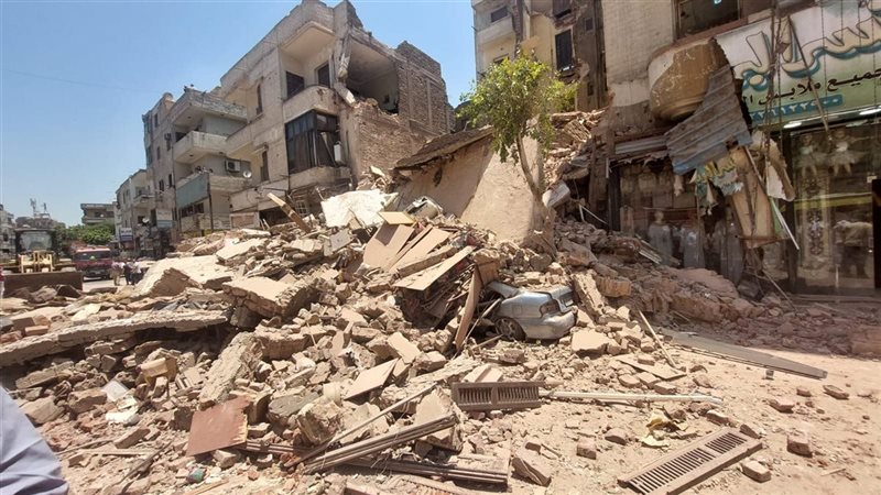 انهيار عقار شبرا مصر 