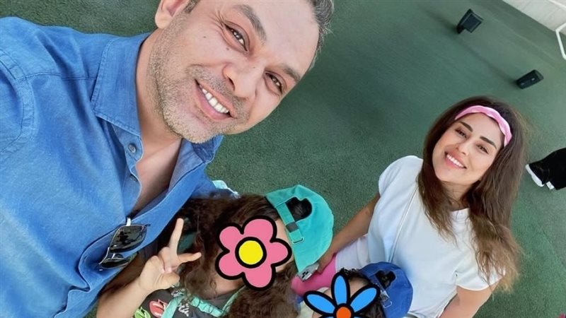 آيتن عامر وطليقها محمد عز العرب وأولادهما