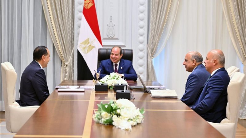 الرئيس السيسي ورئيس الوزراء ووزير الكهرباء