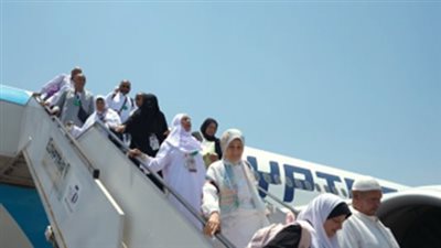 استقبال آخر أفواج بعثة حج القرعة بمطار القاهرة الجوي 