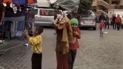 اللهو تحت المطر.. أطفال غزة يتغلبون على مصاعب الحياة في القطاع باللعب