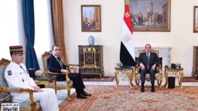 لقاء الرئيس عبد الفتاح السيسي بوزير الدفاع الفرنسي