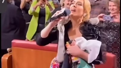 صورة متداولة لأديل تحمل ما يشبه علم فلسطين بحفلها الأخير تثير الجدل