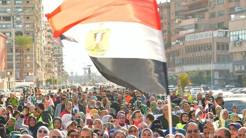 مسيرة حاشدة ببورسعيد لحث المواطنين للمشاركة السياسية