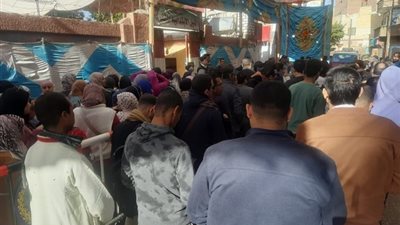 «بلد المواويل»  تحتشد أمام اللجان للمشاركة في الانتخابات الرئاسية .. صور