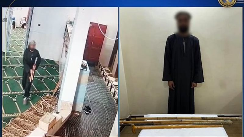 المتهم بسرقة المتعلقات من المسجد بأسيوط 