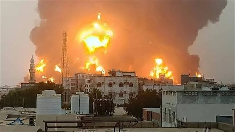 غارات إسرائيلية على ميناء الحديدة اليوم