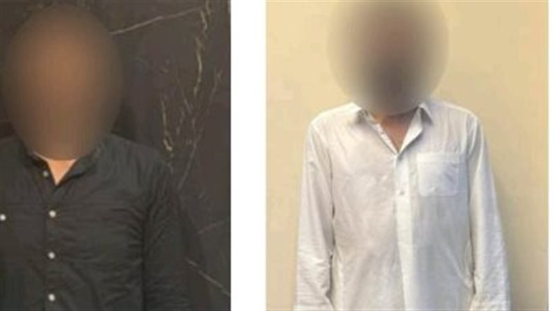 المتهمان عقب ضبطهما 
