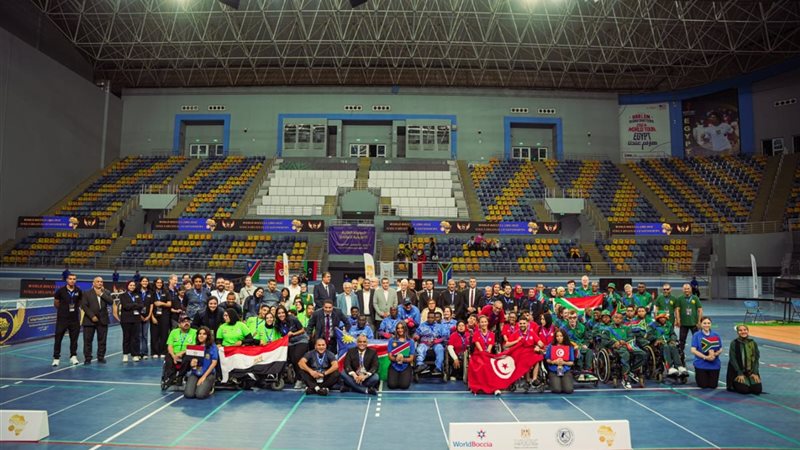 أثناء افتتاح البطولة الأفريقية للبوتشيا المؤهلة لكأس العالم