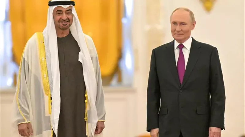 الرئيسان الروسي فلاديمير بوتين والإماراتي محمد بن زايد