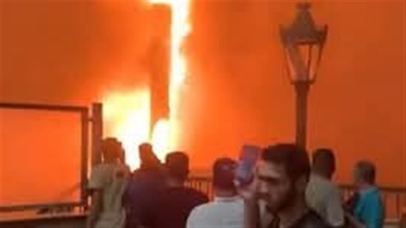 حريق عددا من المحلات بشبرا الخيمة