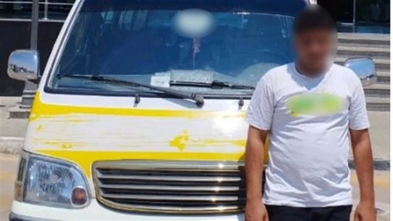 السائق عقب ضبطه 