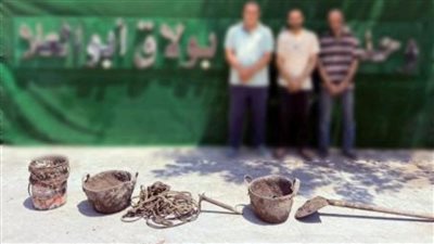 سقوط 3 أشخاص في قبضة الأمن لقيامهم بالتنقيب عن الآثار فى بولاق
