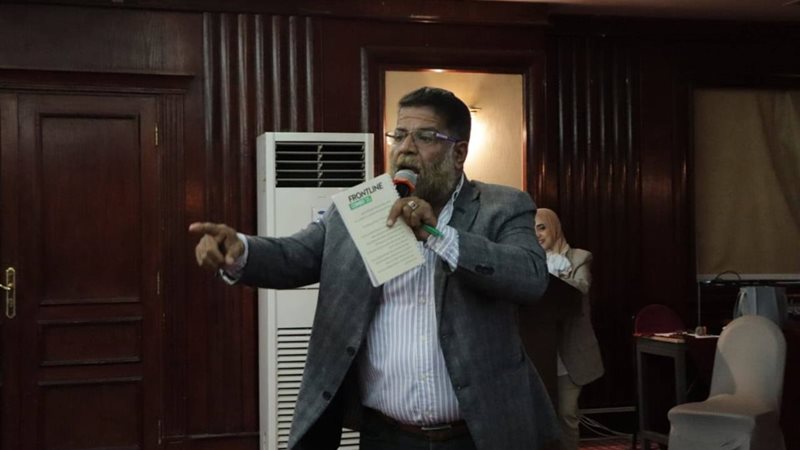 نقيب الاطباء البيطريين بالفيوم اثناء كلمته فى المؤتمر