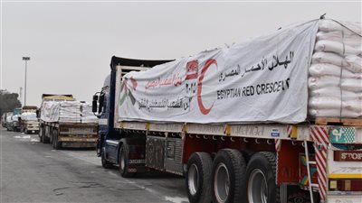 انطلاق قافلة المساعدات الإنسانية “زاد العزة” الـ29 من مصر إلى غزة 