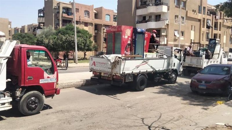 جهاز مدينة الشروق يشن حملة مكبرة لرفع الاشغالات في الشروق 