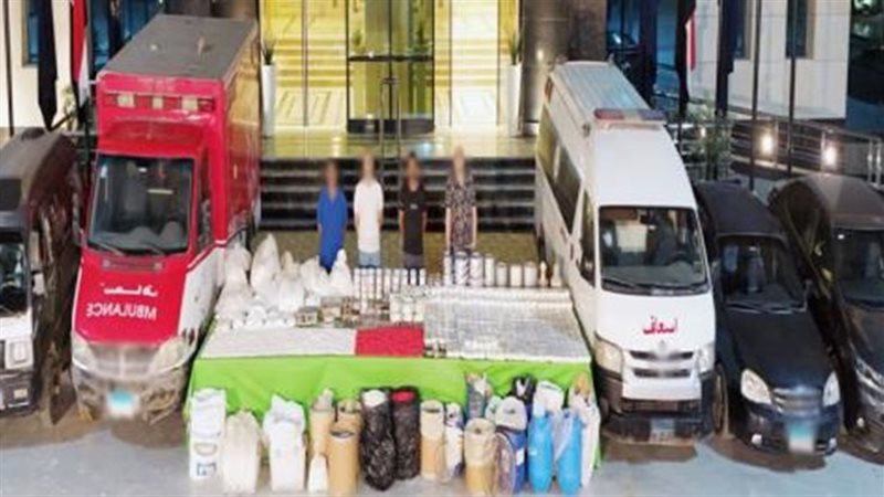 المتهمين والمضبوطات 