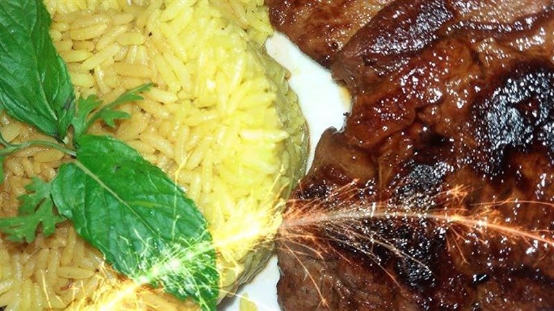 الإنتركوت المشوي والأرز البسمتي