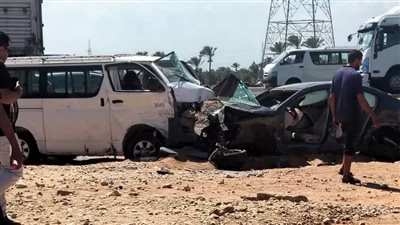 أسماء ضحايا حادث الطريق الدولي بجمصة تكشف عن مأساة وفاة سيدة و9 إصابات
