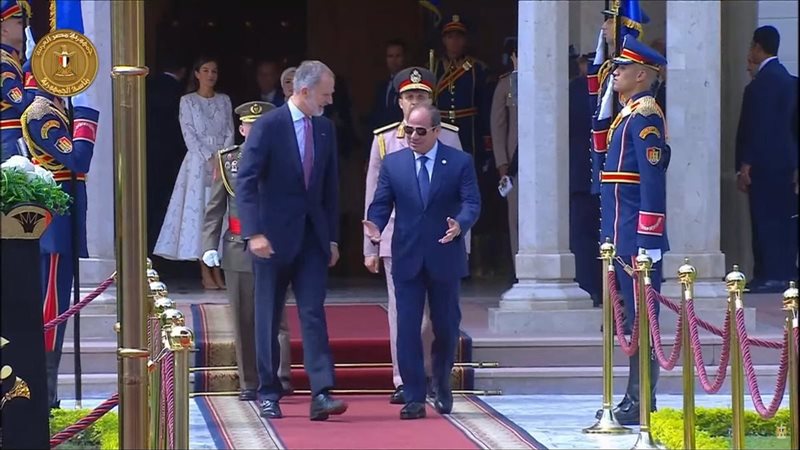 الرئيس السيسي يستقبل ملك إسبانيا