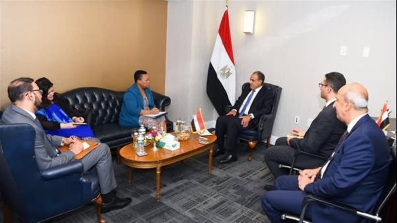 وزير الخارجية مع المديرة التنفيذية للآلية الأفريقية 