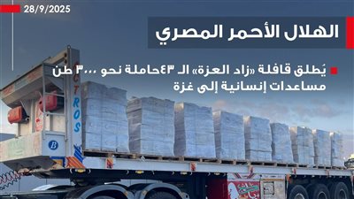 الهلال الأحمر المصري يرسل 3000 طن مساعدات جديدة إلى غزة اليوم 