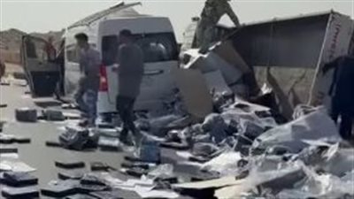 إصابة 5 أشخاص فى تصادم  13 سيارة على الطريق الصحراوي بالإسكندرية