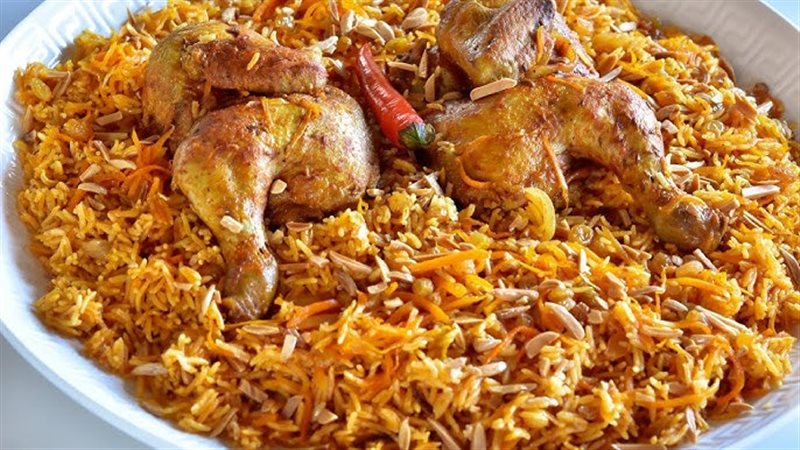  الفراخ المشوية المدخنة والرز البخاري