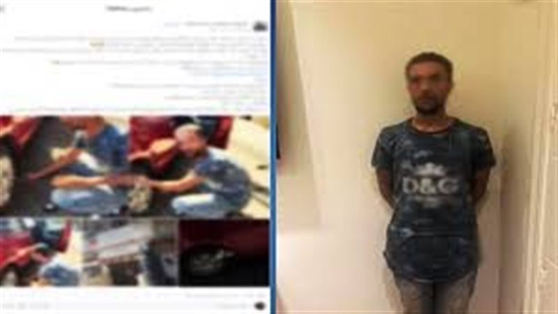 مالك الورشة عقب ضبطه 