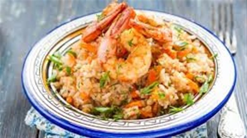 طريقة عمل الأرز بالجمبري 