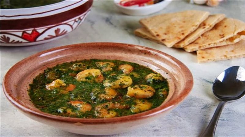 ملوخية بالجمبري 